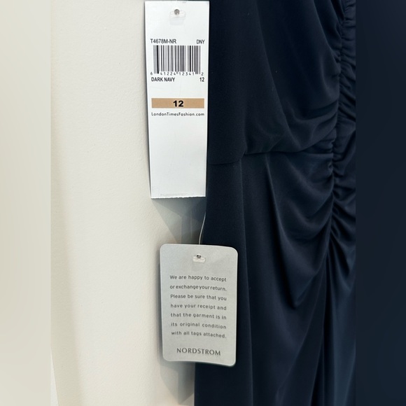 London Times Formal Dark Navy Dress Size 12 - Picture 3 of 4